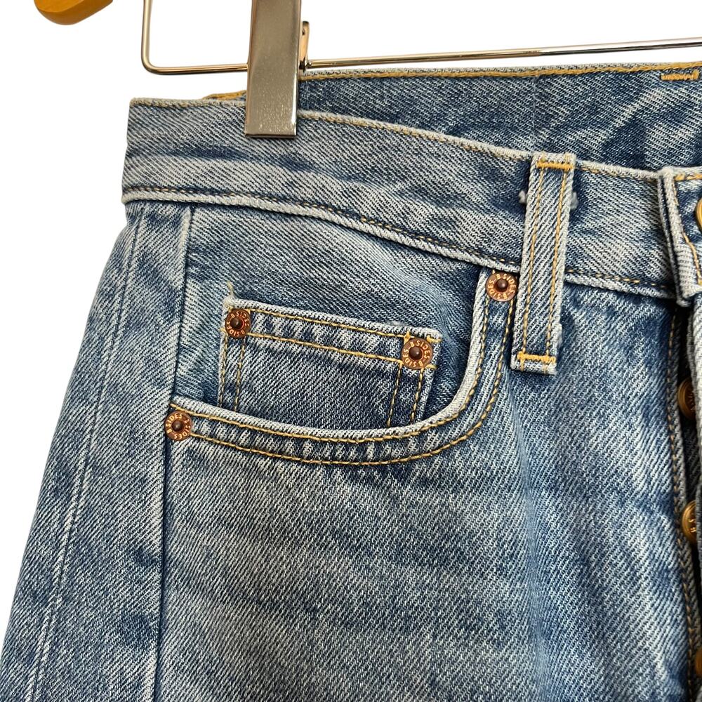 B Sides Slim Lasso Barrel Leg Jeans Blue Denim Loose Baggy Cotton Size 24 - Picture 5 of 10